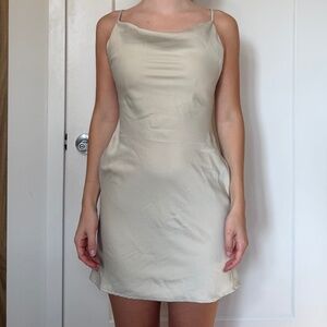 Urban Outfitters Cream Satin Mini Dress